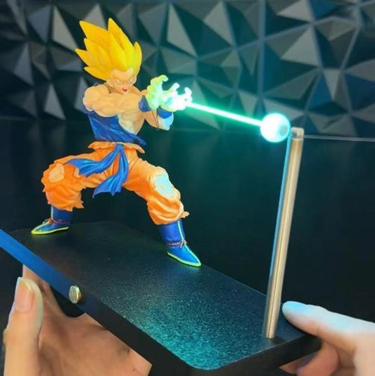 Goku Super Saiyan LED Figure | Dragon Ball Z | Kamehameha Pose | Anime Art | Ki Blast | Glowing Collectible