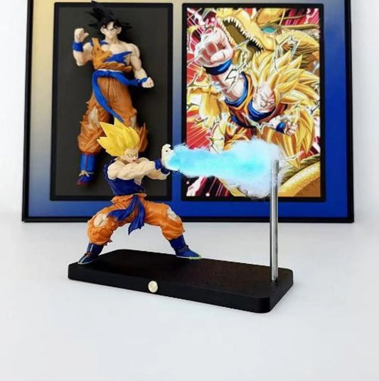Goku Super Saiyan LED Figure | Dragon Ball Z | Kamehameha Pose | Anime Art | Ki Blast | Glowing Collectible