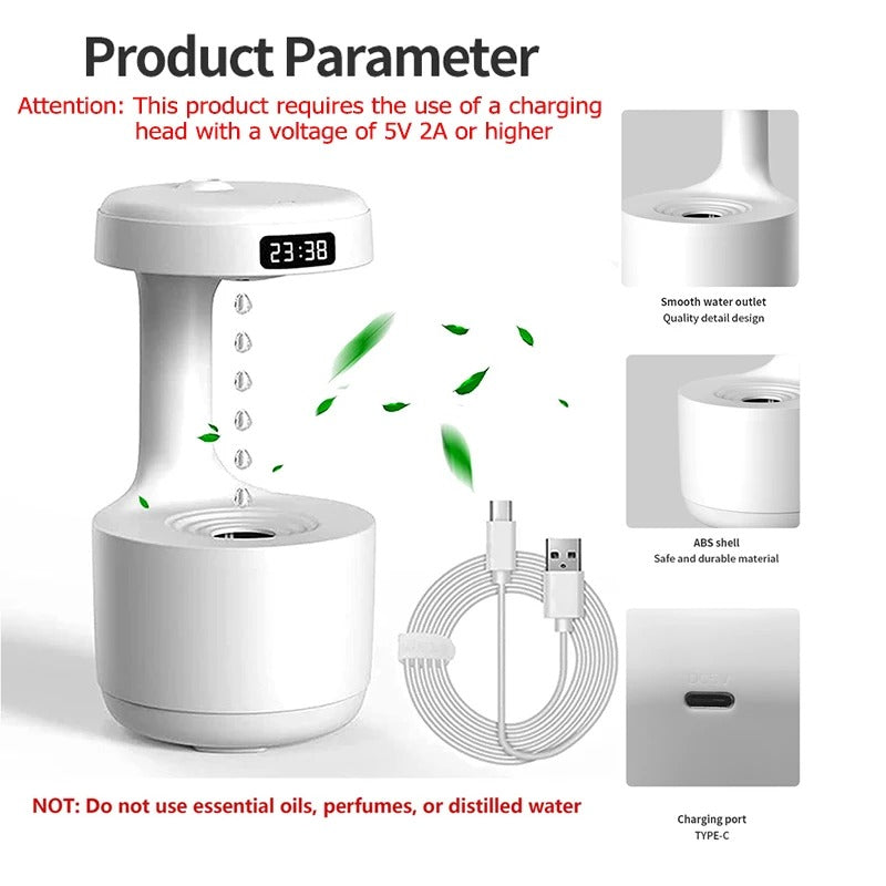 Anti-Gravity Humidifier Water Drop Backflow
